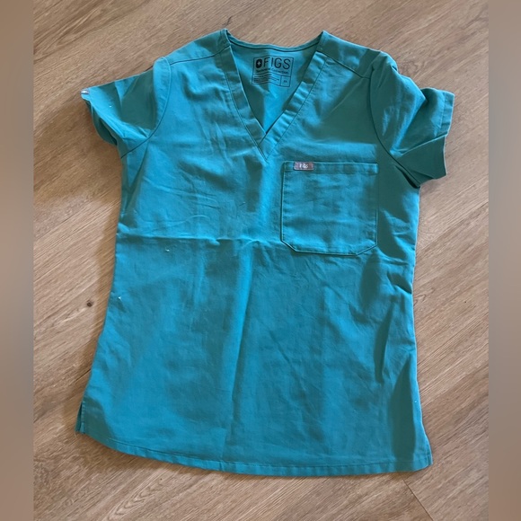 FIGS sea foam green one pocket scrub top. Size XS. Color: marine - Picture 2 of 2